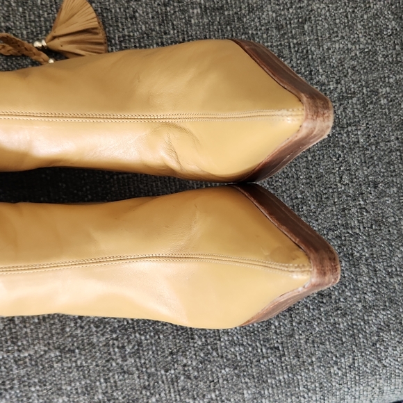 Versace Calfskin High Boots with Braided Ankle Ties 35 - Picture 12 of 16